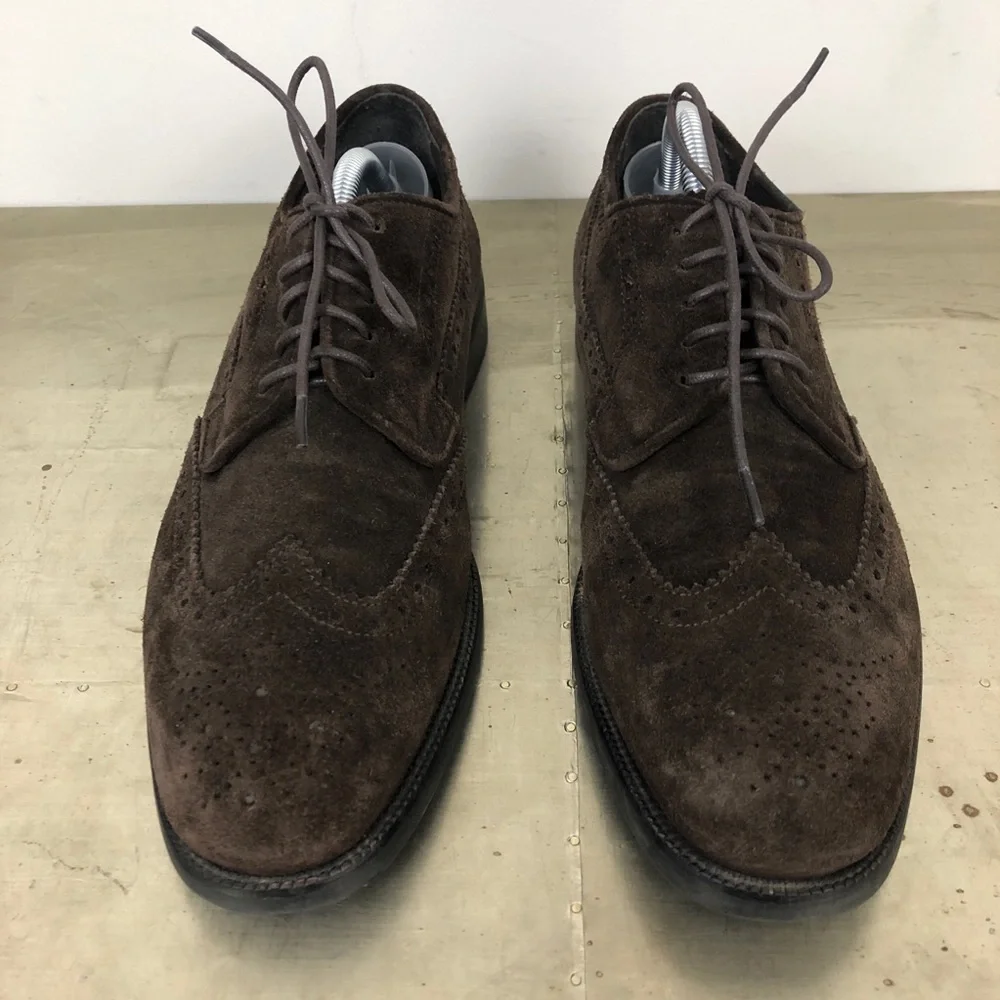 Saks Fifth Avenue Suede Brogue Wingtip Loafer - Picture 3 of 7